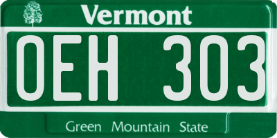 VT license plate OEH303