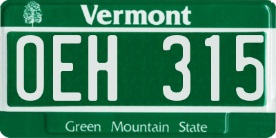 VT license plate OEH315