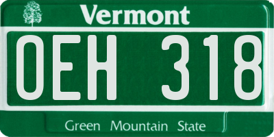 VT license plate OEH318