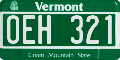 VT license plate OEH321