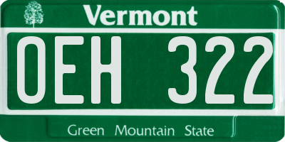 VT license plate OEH322