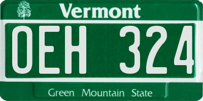 VT license plate OEH324