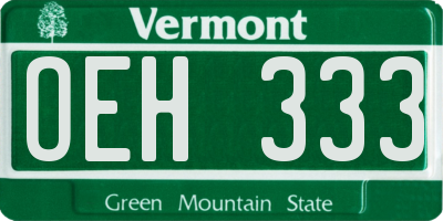VT license plate OEH333