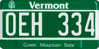 VT license plate OEH334