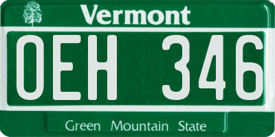 VT license plate OEH346