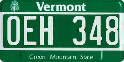 VT license plate OEH348