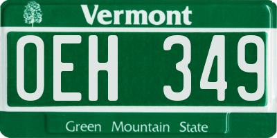 VT license plate OEH349