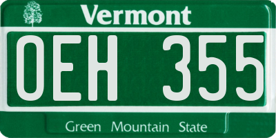 VT license plate OEH355