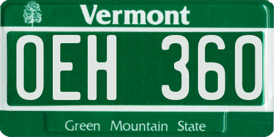 VT license plate OEH360