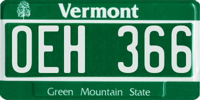 VT license plate OEH366