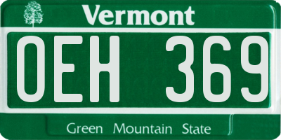 VT license plate OEH369