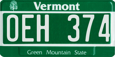 VT license plate OEH374