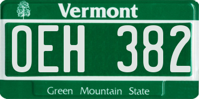 VT license plate OEH382