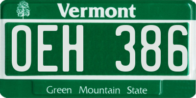 VT license plate OEH386