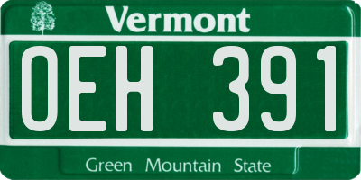 VT license plate OEH391