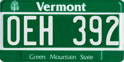 VT license plate OEH392