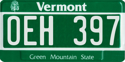 VT license plate OEH397