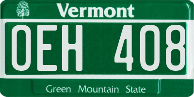 VT license plate OEH408
