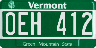 VT license plate OEH412