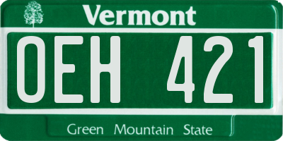 VT license plate OEH421