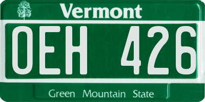 VT license plate OEH426