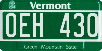 VT license plate OEH430