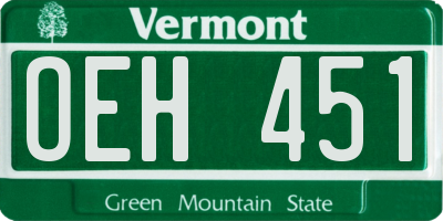 VT license plate OEH451
