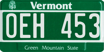 VT license plate OEH453