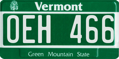 VT license plate OEH466