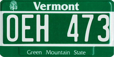 VT license plate OEH473