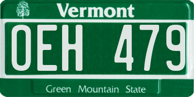 VT license plate OEH479