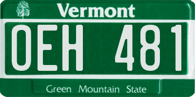 VT license plate OEH481