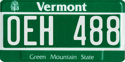 VT license plate OEH488