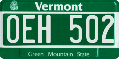 VT license plate OEH502
