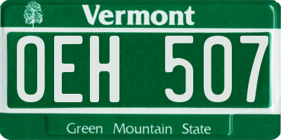 VT license plate OEH507