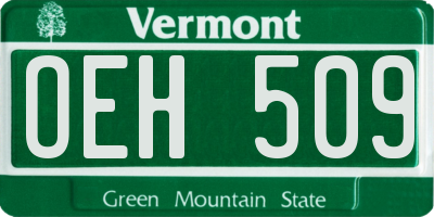 VT license plate OEH509