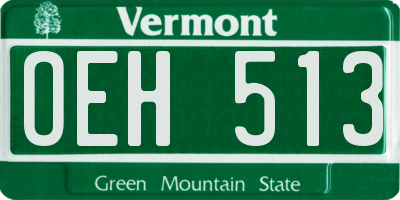 VT license plate OEH513