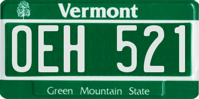 VT license plate OEH521