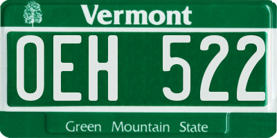VT license plate OEH522