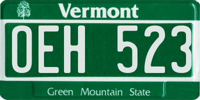 VT license plate OEH523