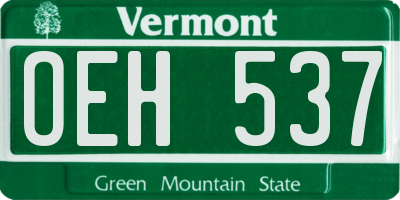 VT license plate OEH537