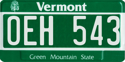 VT license plate OEH543