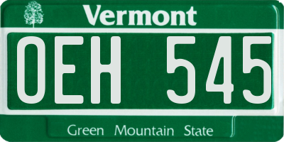 VT license plate OEH545