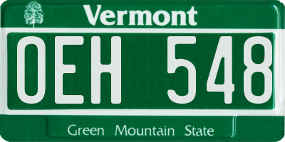 VT license plate OEH548