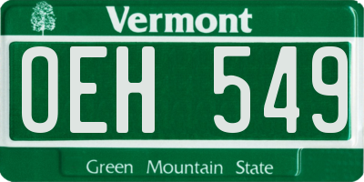 VT license plate OEH549