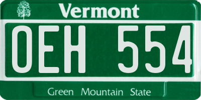 VT license plate OEH554