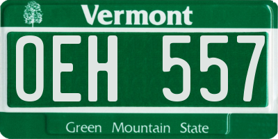 VT license plate OEH557