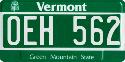 VT license plate OEH562