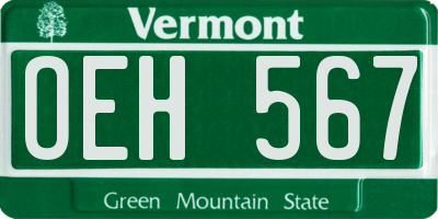 VT license plate OEH567