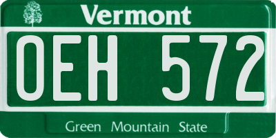 VT license plate OEH572